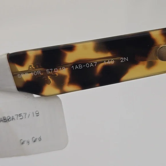 Prada SPR 10R 1AB-0A7 Black Brown Tortoise Shell Square Sunglasses 57-19-140 - Picture 6 of 6